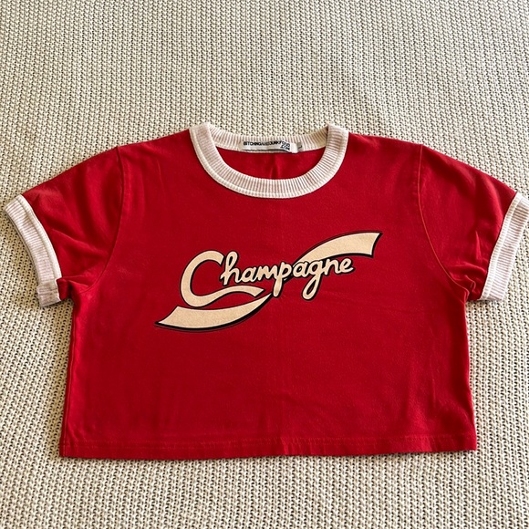 Bitching and Junkfood Tops - Vintage Champagne Crop Tee